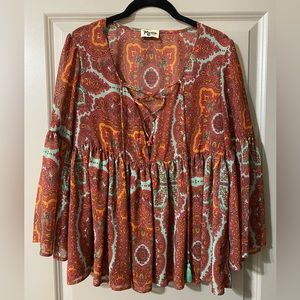 Show Me Your Mumu Bell Sleeve Top